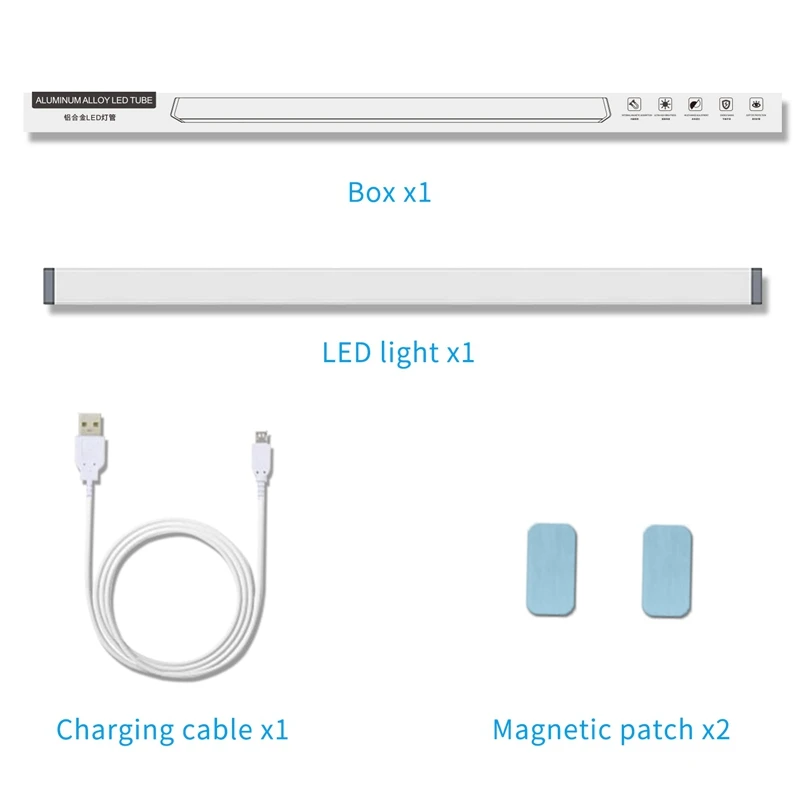 Под шкафом свет, перезаряжаемый 25 отрегулировать светодиодный свет бар с магнитной полосой для кухни, гардероба, кемпинга, подвала, видео P