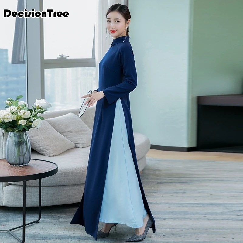 ao dai японское хлопковое женское платье-Ципао ao dai yukata высокого класса из Вьетнама aodai