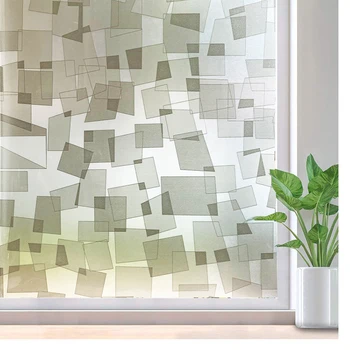 

LUCKYYJ PrivacyNo-glue Frosted Window Film Sticker Heat and UV protection 3D Laser Opaque Waterproof Bathroom Glass Window Decal