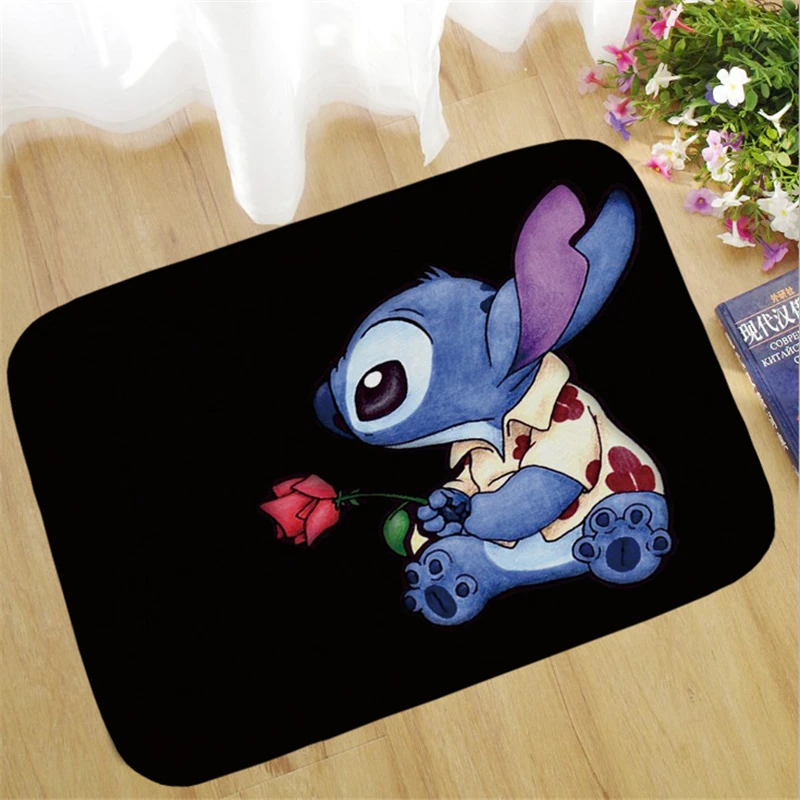 Disney Stitch Anti-slip Stripe Doormat Floor Rug Kitchen Carpet Floor Mat Way Feet Mat Bath Rug Kitchen Rug Balcony Bathroom