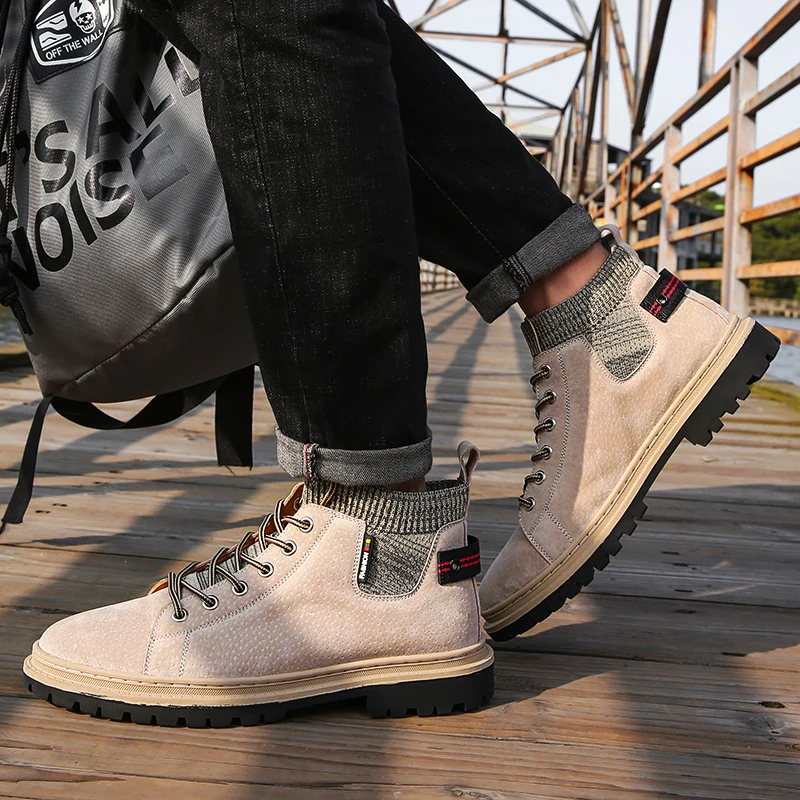Super Cool Mens Casual Boots Hard-Wearing Men Winter Boots Anti-Slip High Boot Men Good Quality Security Boots Mens Brand