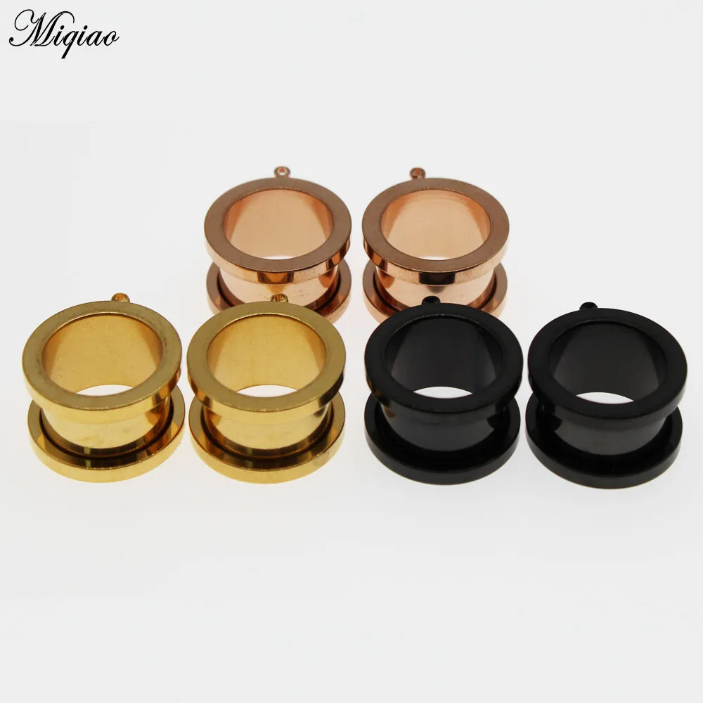 

Miqiao 2pcs 316L Stainless Steel Ear Tunnels Plugs Piercing Jewelry Can Be Equipped with Pendant Ear Stretchers Expander 6-25mm