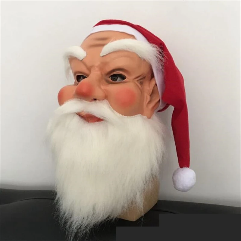 Счастливого Рождества Санта Клаус латексная маска Открытый Ornamen милый костюм Санта Клауса маскарадный парик борода нарядить рождественские Вечерние