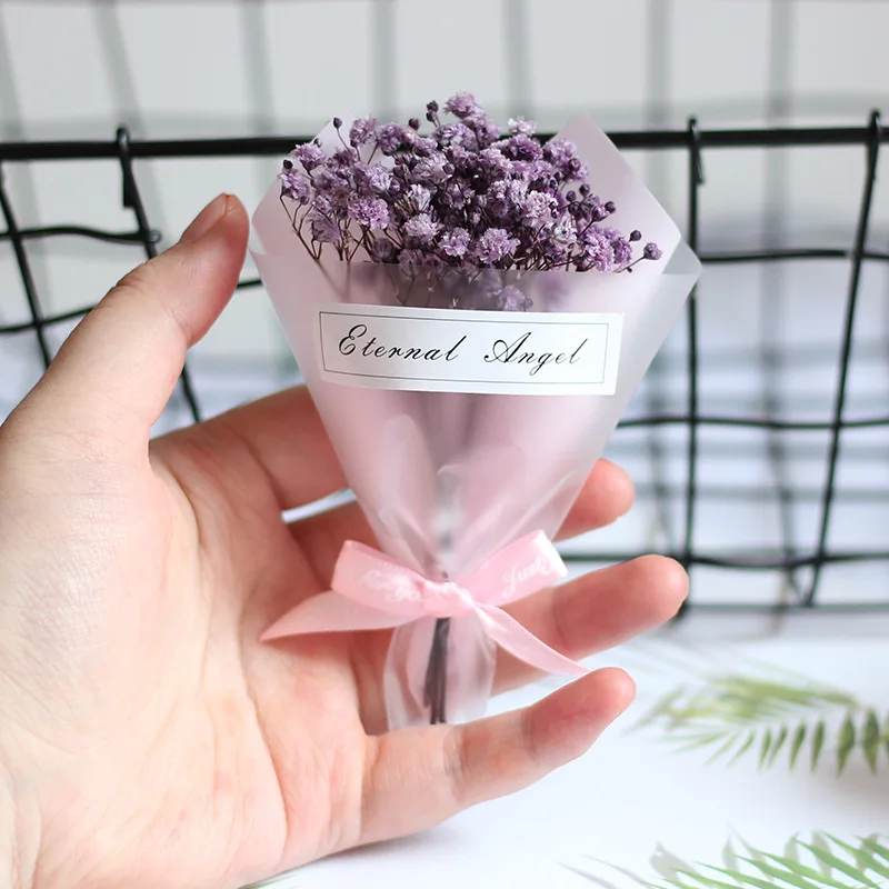 1 Bunch of Mini Gypsophila Bouquet Dried Flowers Wedding Home Decoration Gift Packaging Full Star - Цвет: D