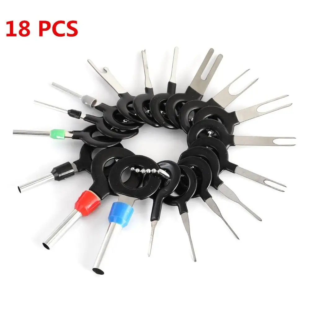 New 18pcs Car Wire Terminal Removal Tool Electrical Wiring Crimp Connector Release Pin Puller Extractor Kit