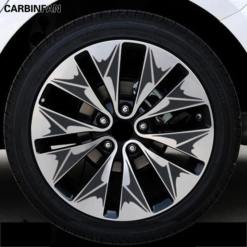 

ACCESSORIES CAR STYLING BLACK CARBON FIBER VINYL WHEEL HUB STICKER FIT FOR KIA K5 (FOR 18' WHEELS))