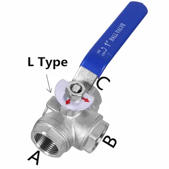 

304 Stainless Steel Three-way Ball Valve L Type T Type 1/4" 3/8" 1/2" 3/4" 1" DN8 DN10 DN15 DN20 DN25 BSP Female thread