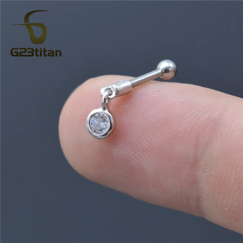 G23titan хрустальные серьги-гвоздики 6 мм титановые лабреты для Хрящ уха спиральные украшения для пирсинга кольца серьги-гвоздики ювелирные изделия для тела