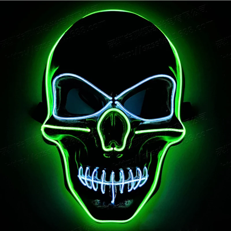 

Halloween Decoration LED Mask Light Up Party Mask skeleton for Vendetta Halloween Party Decor Props Accessories kid