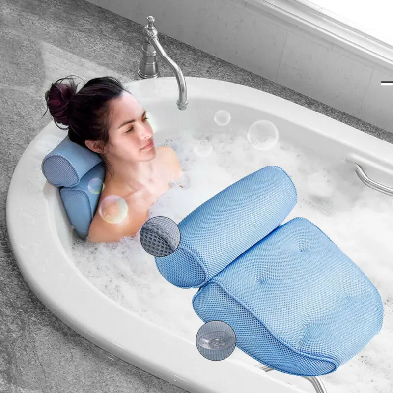 Подушка для ванны спа нескользящий подголовник для ванной Мягкие Водонепроницаемые подушки для ванны с присосками легко чистить аксессуары для ванной комнаты