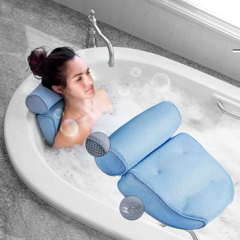 SPA Bath Pillow Non slip Bathtub Headrest Soft Waterproof Bath Pillows