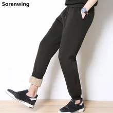 Зимние теплые мужские штаны из овечьей шерсти, кашемировые спортивные штаны, утепленные мужские спортивные штаны, мужские брюки в стиле хип-хоп, мужские спортивные штаны