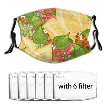 

Washable Reusable Anti Dust PM2.5 Filter Masks Green Leaves Activated Carbon Filter Antibacterial Dust Proof Face Cover