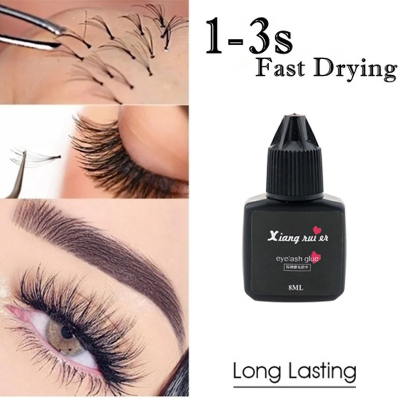 

Professional Eyelash Extension Glue 1-3 Seconds Fast Drying Eyelashes Glue Long Last Lash Glue Black Adhesive 8ml
