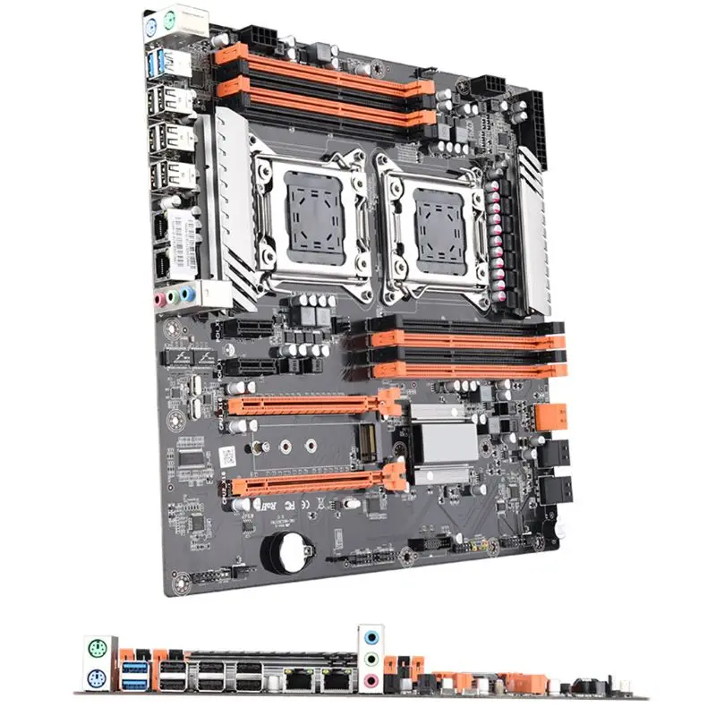 X79 двойной процессор Материнская плата LGA 2011 E-ATX USB3.0 SATA3 PCI-E 3,0 с двумя Xeon материнская плата модуль с M.2 слот двойной Giga LAN