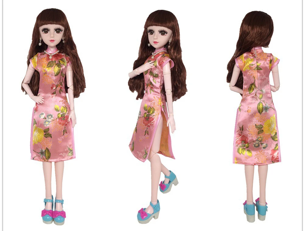 Платье Чонсам для куклы 60 см и 1/3 bjd аксессуары Красивая китайская кукольная одежда