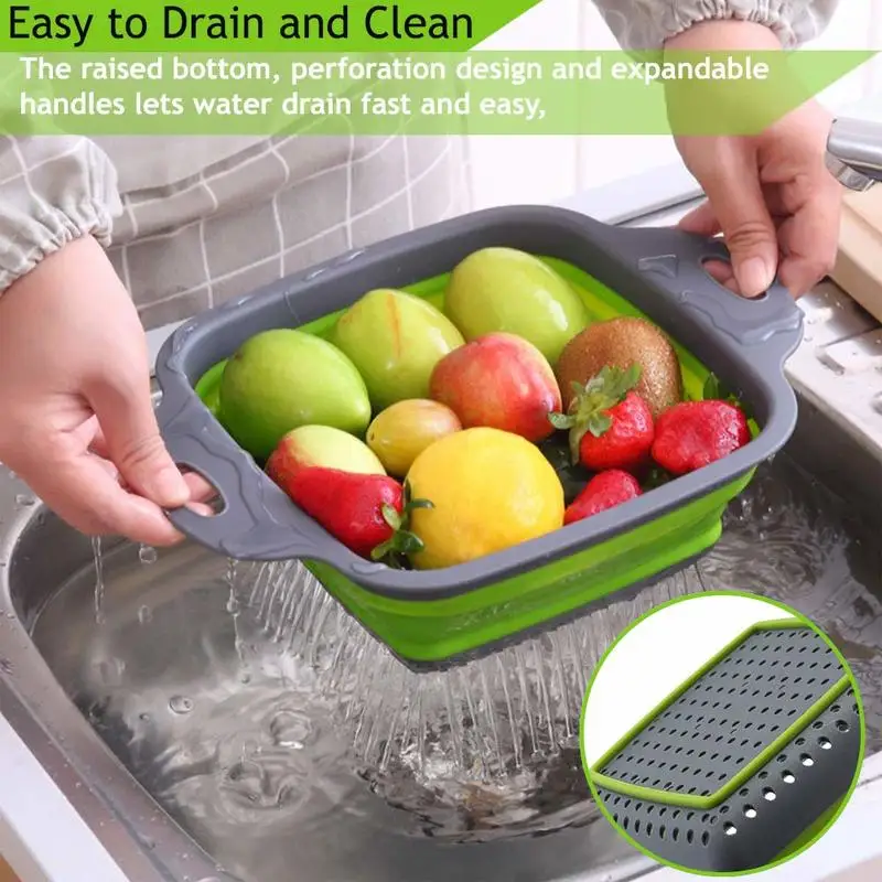 Складной кухонный дуршлаг складной силиконовый квадратная круглая сливная