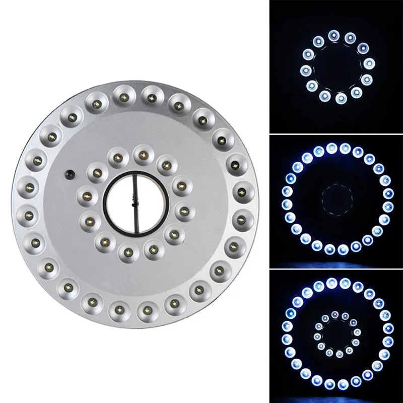 Durable Portable Lantern LED Tent Outdoor Lamp Pole Light White Camping Lights Lighting Umbrella Yard Garden Disc Light