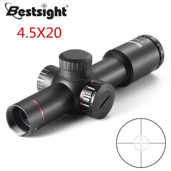 

Bestsight Tactical AK47 AK74 AR15 Hunting scope 4.5X20 E Red Illumination Mil-Dot Riflescope