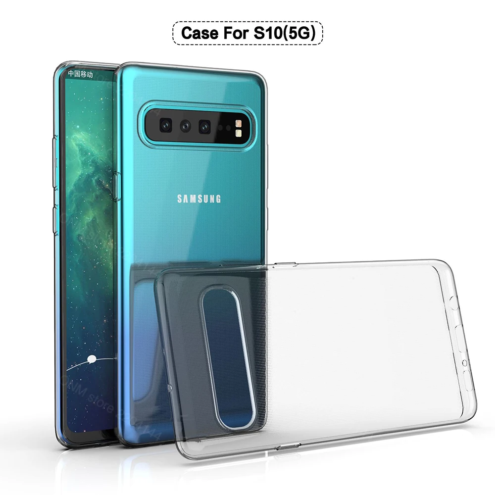Чехол для Samsung Galaxy S10 TPU силиконовый прозрачный чехол Бампер Мягкий 5G прозрачная