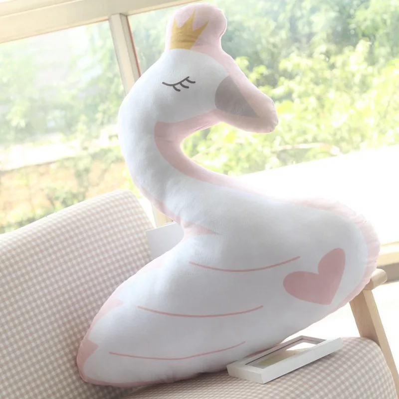 

Hot Selling Heart Swan with Crown Pillow Plush Toy Doll-Processing Customizable Logo Recruit Agents