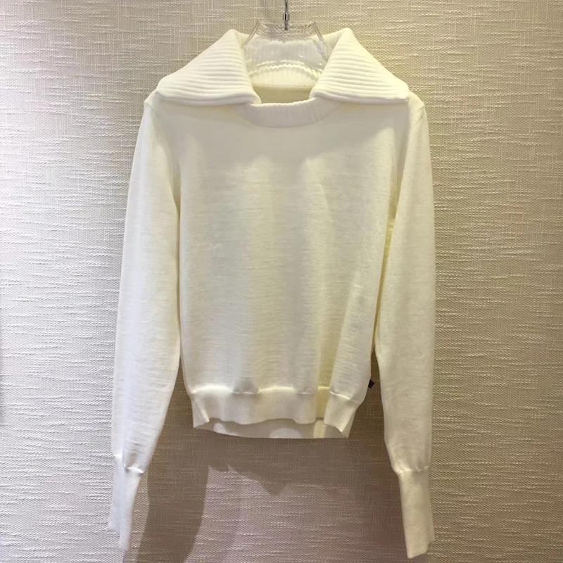 Wool White Sweater for Women O-neck Slim Style Lady Pullovers new Women Sweater
