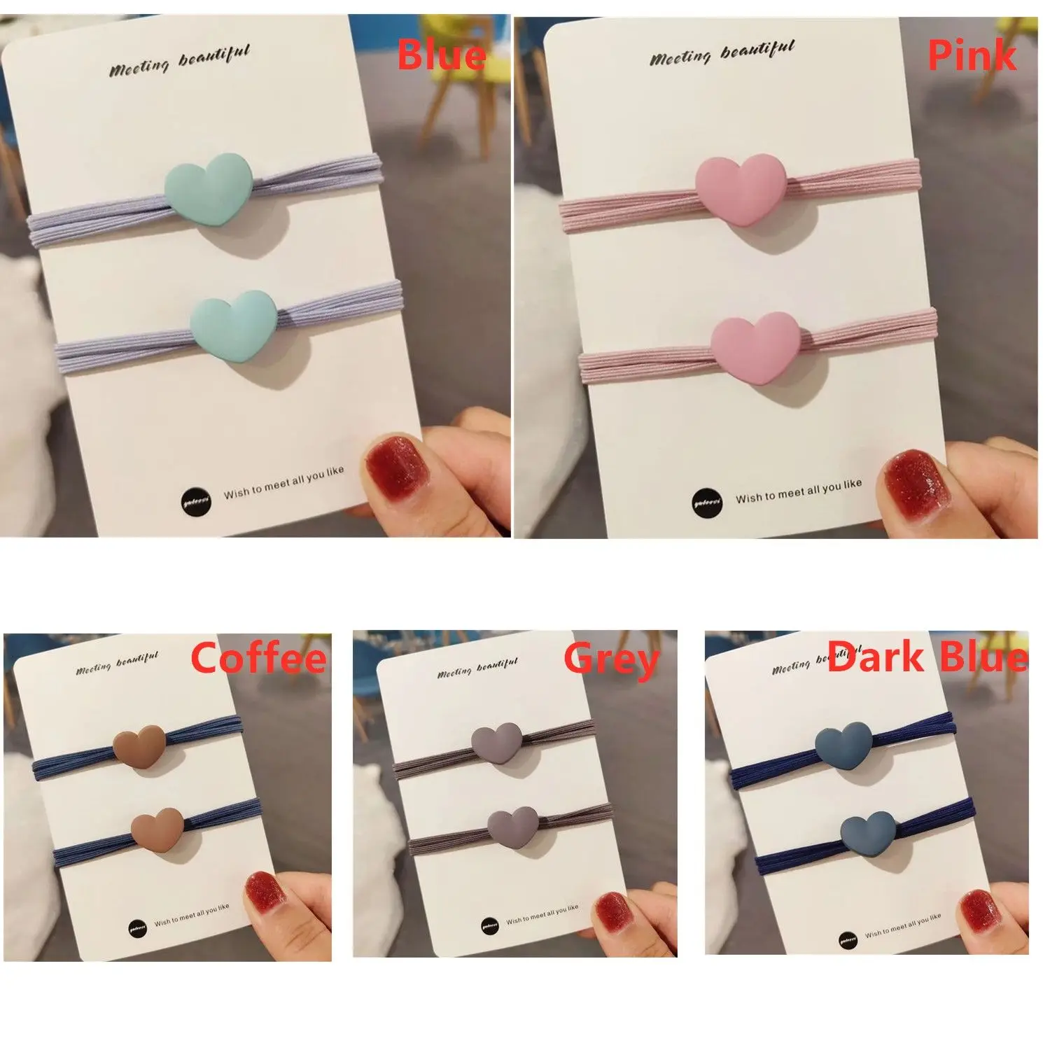 1PC Heart-shaped Hair Ring High Elastic Hair Rope Band Hair Accessories for Women Girl Gift Cute hair barrettes for adults