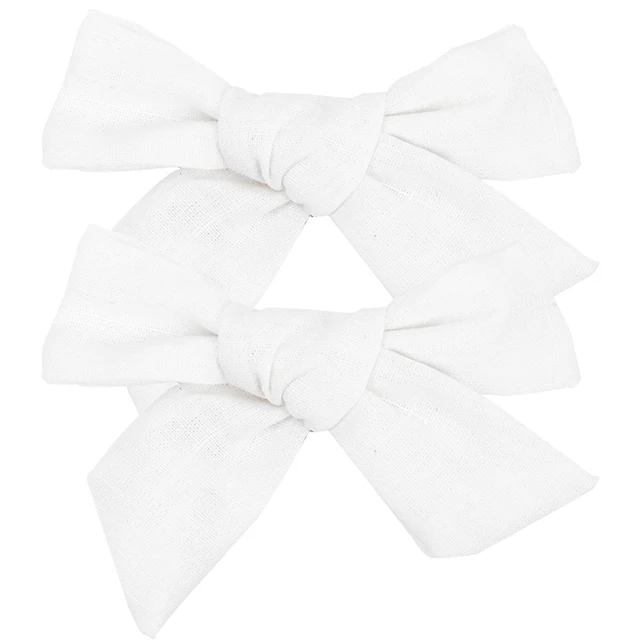 2021 New Solid Cotton Hiar Bows With Clip For Baby Girls Hair Clips Barrettes Hairpins Hair Accessories Kid Handmade заколки 2 PCS