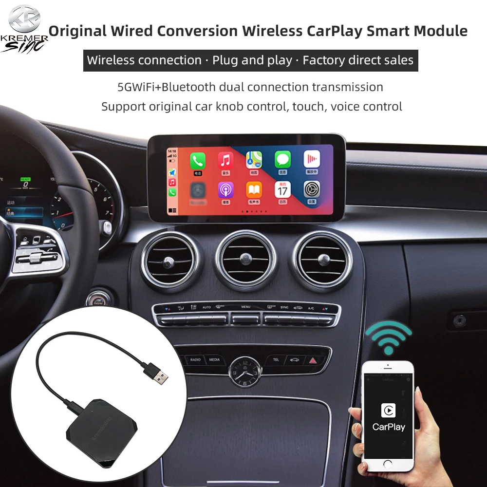 Wireless Carplay Converter Original Wired Carplay Switch To Wireless ...