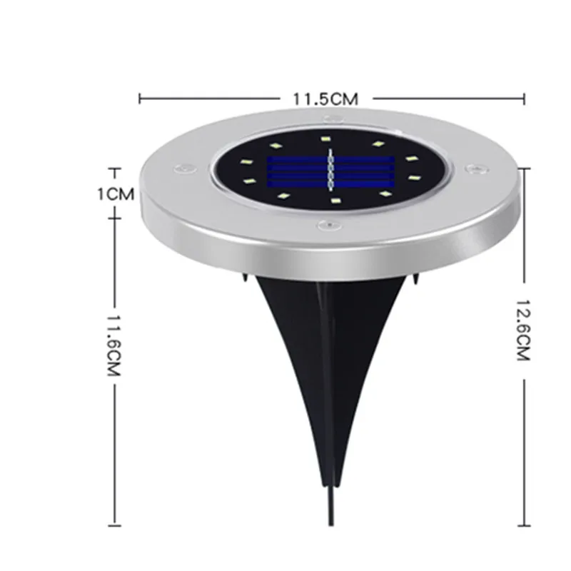 4/5/8/10/12/16LED Солнечный свет Нержавеющая сталь подземный свет на открытом воздухе новая вставка травы настенный светильник садовый свет