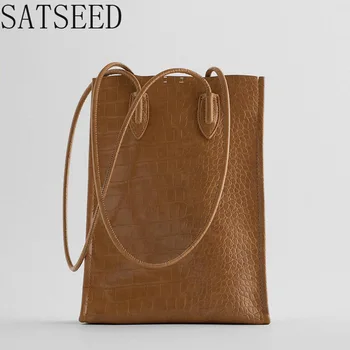 

Women's Bags New Taupe Crocodile Print One-shoulder Handbag Tote Bag Bags for Women 2020 New Luxury Handbags