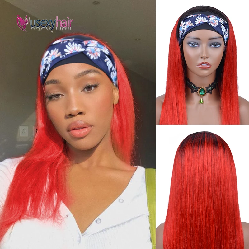 USEXY повязка на голову человеческие волосы прямой парик натуральные Remy половина