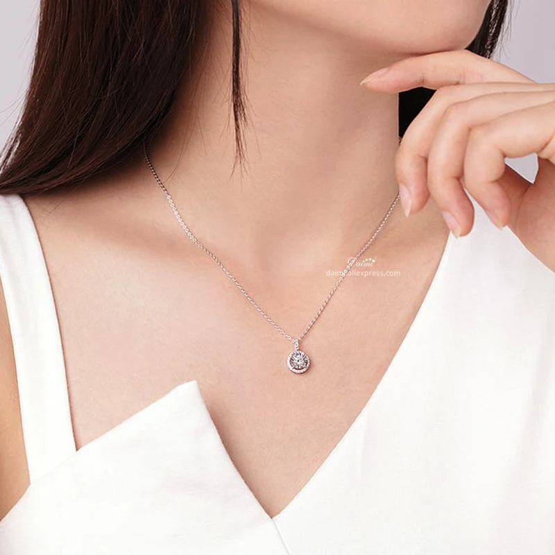 DAIMI Moisanite бриллиантовое ожерелье 1 карат D Цвет 925 пробы Серебряное ожерелье для женщин
