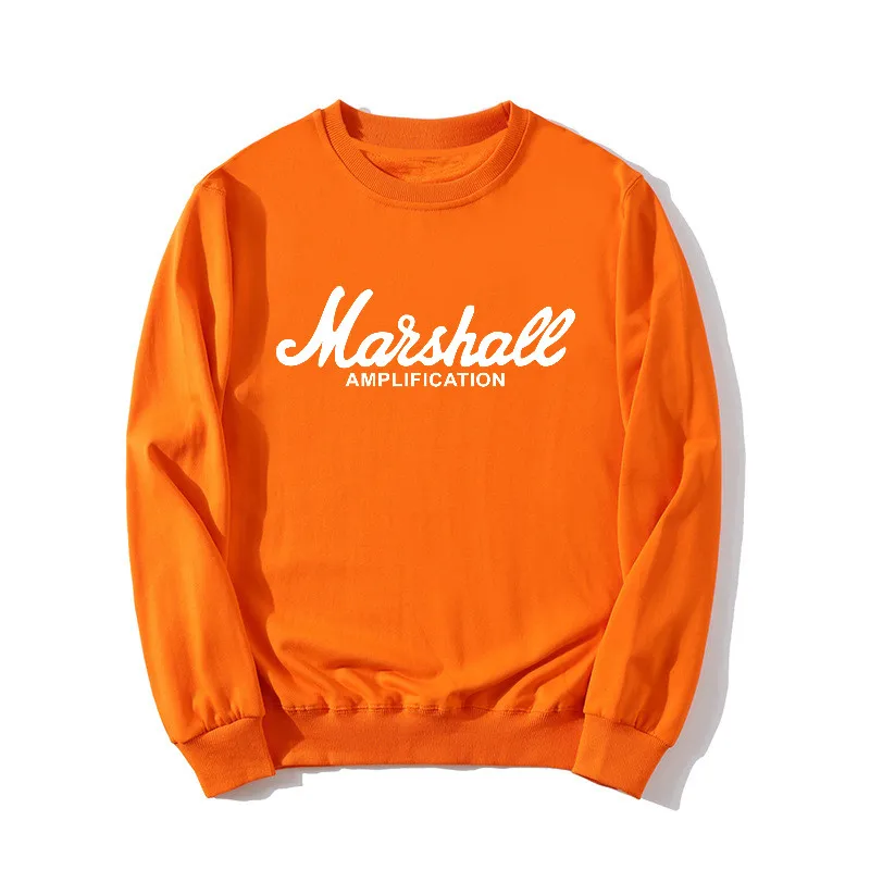 Женские толстовки с капюшоном, новая осенняя Толстовка с принтом MARSHALL Amplication, пуловер с круглым вырезом, женский спортивный костюм размера плюс S-3XL, одежда