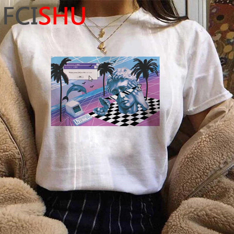 New Michelangelo Funny Cartoon Tshirt Women Grunge Aesthetic Hand Print T-shirt Graphic Oversized Tshirt Casual Top Tees Female