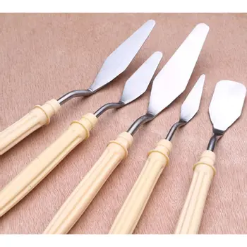 

5pcs/set Oil Painting Palette Knife Professional Stainless Steel Scraper Spatula WXTA