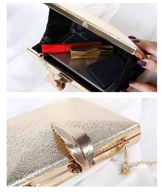 Laser cut leather lunch box evening bag gold - Nyet Jewelry