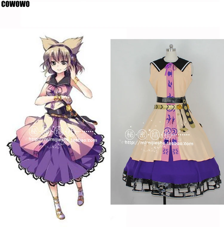 Аниме! Touhou Project Toyosatomimi no Miko милое платье Униформа карнавальный костюм наряд на