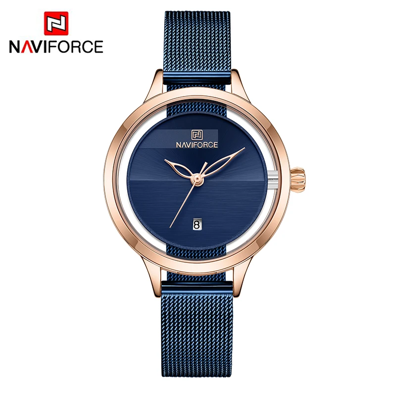RGBE NAVIFORCE повседневные женские часы, женские деловые часы, кварцевые наручные часы, водонепроницаемые, из нержавеющей стали, роскошные часы, Relogio Feminino - Цвет: RGBE