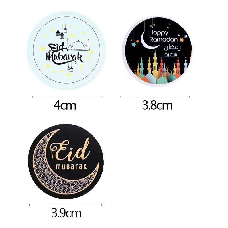 60 шт. EID MUBARAK подарок еда декоративные наклейки печенье бумага подарок наклейки s этикетка счастливые Рамадан Мубарак мусульманские Вечерние украшения