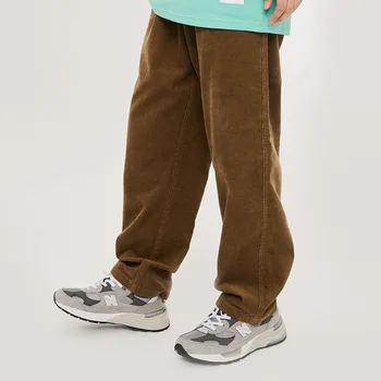 

Corduroy Trousers Men's Autumn/Winter College Design Casual Loose Wide-leg Straight Thick Cargo Pants Men