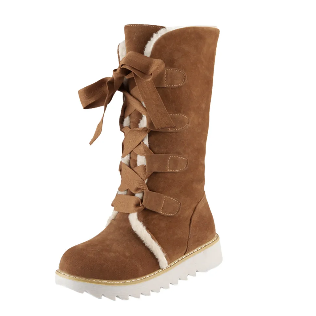 Цвет: желтый Women Over The Knee Boots Leopard Print Winter Plush Fur Platform Boots Round Toe Lace-up Flat Vintage Plus Size Snow Boots - Цвет: Цвет: желтый