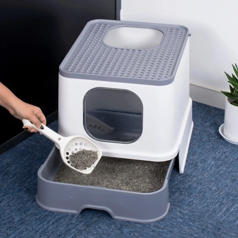 Pets Fully Enclosed Cat Litter Box Large Anti-spatter Drawer Top Into Pet Toilet Deodorization Cat Supplie Pets Fully Enclosed Cat Litter Box Large Anti-spatter Drawer Top Into Pet Toilet Deodorization Cat Supplie