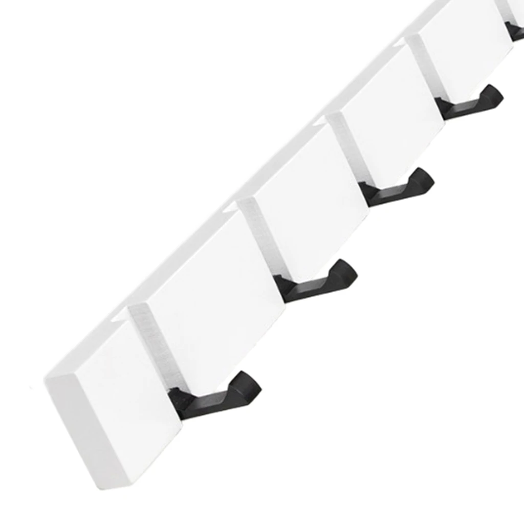 White 5 Hooks Складной Деревянный металлический крючок, настенная вешалка, крючок для пальто, одежды для ванной комнаты, полотенце, ключ, шляпа, сумка для одежды, домашний декор для кухни - Цвет: White 5 Hooks