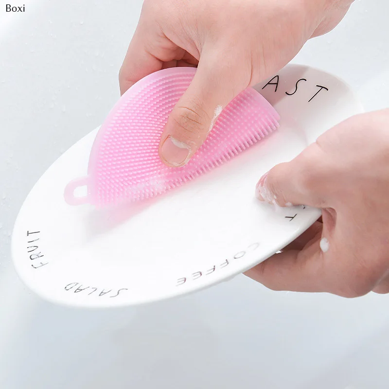 

Boxi Multifunction Silicone Dish Bowl Cleaning Brush Wash Pot Pan Scouring Pad Kitchen Cleaner Washing Tool Kitchen Accessories