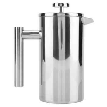 

French Press Coffee Maker Stainless Steel Coffee Percolator Pot,Double Wall & Large Capacity Manual Cafetiere Coffee Containers