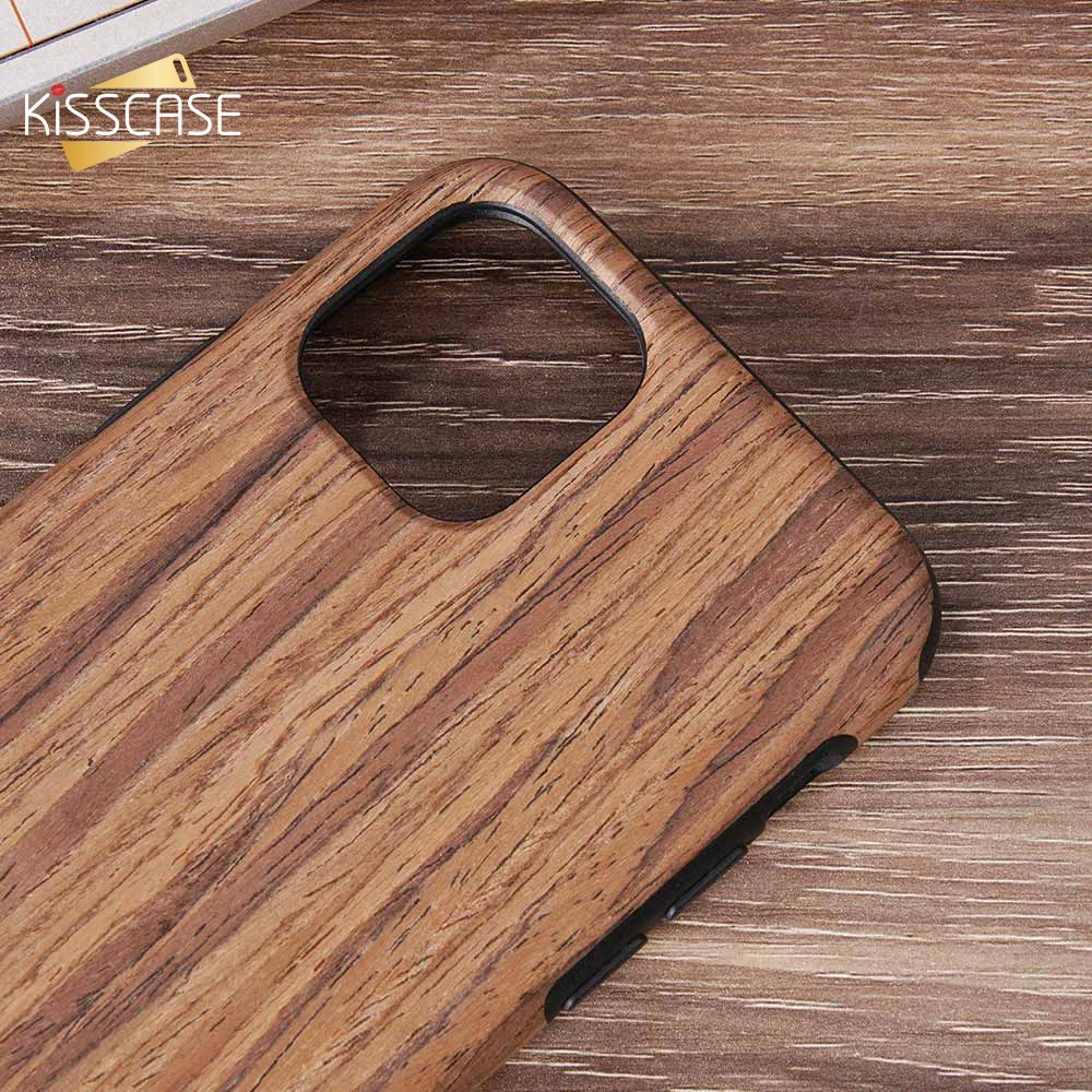 

KISSCASE Silicone Plain Case For iPhone 11 Pro Max Cases Vintage Wood Striped Back Cover For iPhone 11 Pro Max 11 11Pro PC Cases