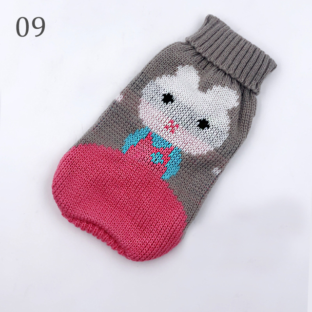 Cartoon Cat Dog Clothes Warm Christmas Knitting Sweater For Small Yorkie Pet Clothing Coat Crochet Cloth XS-3XL