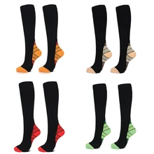 Профессиональные дышащие спортивные носки для женщин и мужчин, носки для марафона, Длинные Компрессионные носки для голени