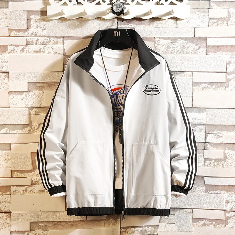 

2020 Spring New Style Japanese-style White Brick Wall Large Size Contrast Color Printed Coat M-5x Hj20047